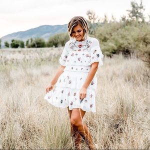 Tiered White Chiffon Dress! NEW W/TAGS